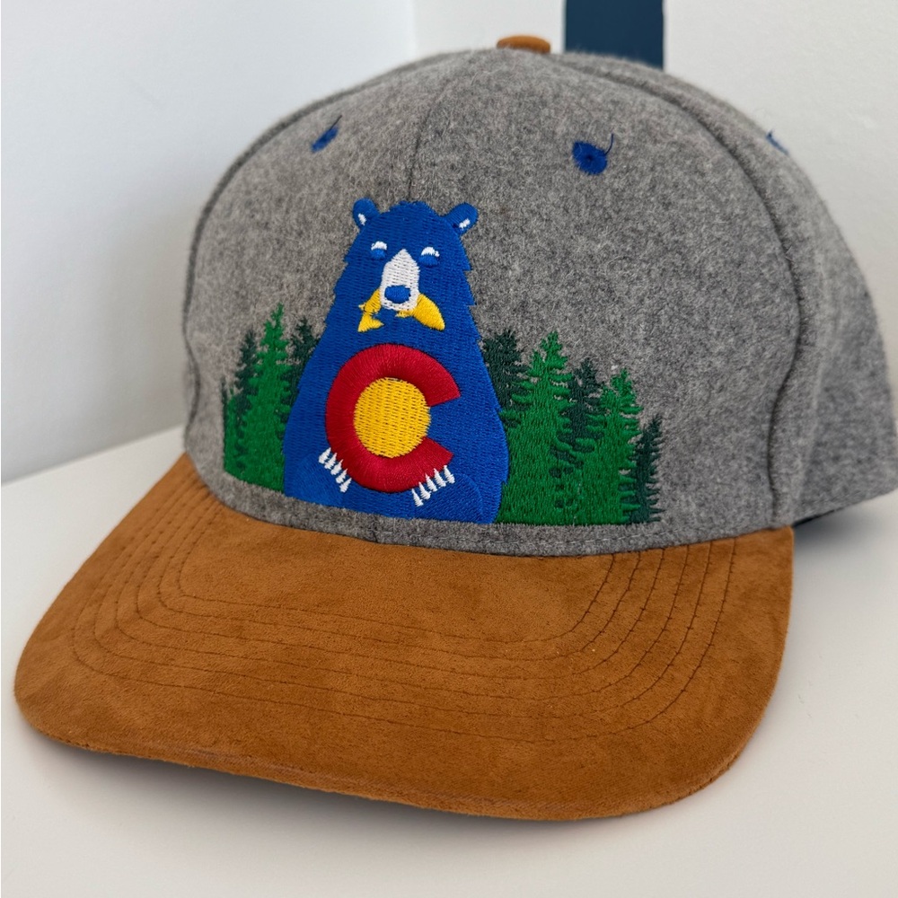 Colorado State Grey Wool Baseball Cap with Brown Suede Brim
